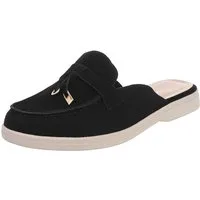 Ital-Design Damen Mule Schlupfschuh mit Metallic-Detail Pantolette (91742524) Blockabsatz Pantoletten in Schwarz