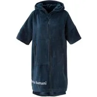 Bruno Banani Badeponcho Daniel, ideal für Sauna, Spa & im Urlaub, Damen & Herren, Midilänge, Frottier, Kapuze, 2-Wege Reißverschluss, Surfponcho, 100% Baumwolle, Frottee, Strand, Sport