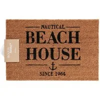 BOLTZE Fußmatte Fußmatte BEACH HOUSE natur schwarz nautic maritime Türdeko Kokos PVC 6