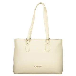Mario Valentino Beige Polyurethan Damen Schultertasche mit Innenfach