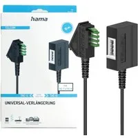 Hama TAE-U Verlängerungskabel 15m Schwarz Festnetztelefon (TAE-F TAE-N Verlängerung Kupplung Stecker Telefon-Kabel Fax AB Modem)