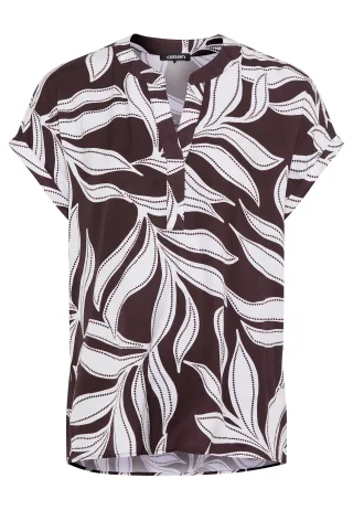 Olsen - Blouse Woven Short Sleeves dark brown - Gr. - 40