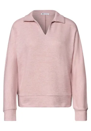 Street One - Polo-Pullover in Melange pink - Gr. - 34