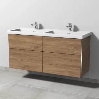 Sanipa 3way Waschtischunterbau zu Villeroy & Boch Subway 3.0 Waschtisch mit 4 Auszügen, Eiche-Kansas BR85159