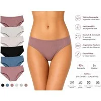 EloModa Slip 6er Set Damen Slips Baumwolle Unterhosen weich elastischer Bund (6-St) 6er Set aus 95 % Baumwolle mit weichem elastischem Bund