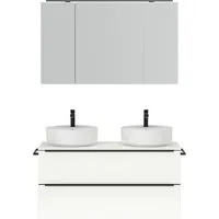 nobilia® Badmöbel-Set Alvene, (2-St., vormontiert, mit Soft-Close), inkl. Spiegelschrank mit Beleuchtung und Dimmerfunktion, in 4 Breiten