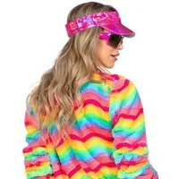 Metamorph Kostüm Sonnenblende Mütze pink, Stylischer Sonnenschutz für 80er Jahre Feten, Festivals und Fashion A