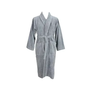 ARTG - Morgenmantel für Herren/Damen Unisex, Schalkragen (Anthrazit)