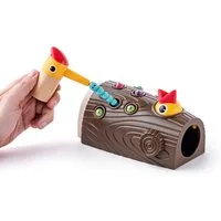 Woodyland Lernspielzeug magnetisches Motorikspiel "Vogel und Wurm". 10tlg. (10-St), Magnetisches Förderspiel