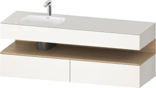Duravit Qatego Einbauwaschtisch mit Konsolenwaschtischunterbau Weiß Supermatt 1600x500x600 mm - QA47 QA4795030840010