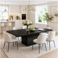 mukuhi Esstisch ESSTISCH Schwarz Marmoroptik 180x80 cm 6-8 Personen