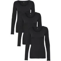 ONLY Langarmshirt ONLY 3er Pack Damen Longsleeve langarm