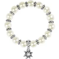 LUISIA® Armband Perlenarmband "Sinja" mit Edelweißanhänger mit Swarovski® Elements (inkl. Schmuckbox, 1-tlg)