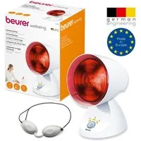 BEURER Infrarotlampe IL 35 tiefenwirksame Wärmelampe mit 150 Watt, Medizinprodukt, Wohltuende Wärme bei Erkältungen und Muskelverspannungen