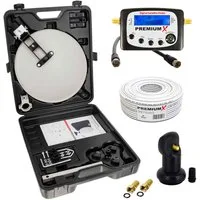 PremiumX Camping SAT Anlage Satelliten-Finder Single LNB 10m Kabel F-Stecker SAT-Antenne