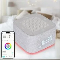 shop'n smile ideoon Wecker 2W White-Noise Wecker Bluetooth-Lautsprecher & RGB Nachtlicht USB 800mAh-Akku Auto-Off-Timer & Snooze Funktion dimmbares Display