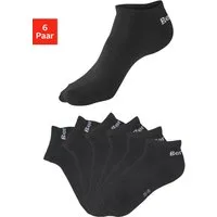 Bench. Sneakersocken für Damen und Herren in Baumwollmischung, für Sport und Freizeit (Packung, 6-Paar, Gr. 35-38 bis 43-46) mit klassischem Logoschriftzug, ohne Frottee