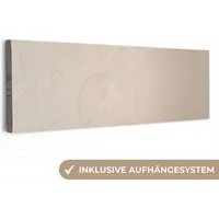 OneMillionCanvasses® Leinwandbild Panorama Japandi - Beige - Modern, Fotodruck (1 St), Wandbild, Deko Schlafzimmer Wohnzimmer Flur 60x20 cm