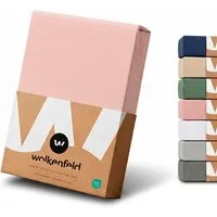 Wolkenfeld Spannbettlaken 100% Baumwolle - Superweiches Bettlaken für Matratzen von 5 bis 20cm, Jersey, Gummizug: rundum, (1 Stück), Rutschfest & Blickdicht - 90x200, 140x200, 160x200, 180x200 200x200