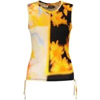 Desigual T-Shirt Bedrucktes Orangenes Damen-Tanktop mit