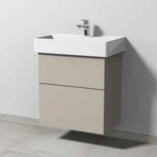 Sanipa 3way Waschtischunterbau zu Duravit Dura Square Waschtisch mit 2 Auszügen, Kaschmir-Matt SP4231U
