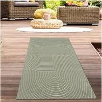 Carpetia Outdoorteppich Moderner In- und Outdoor Teppich, Bogen Muster in grün, rechteckig, Höhe: 5 mm