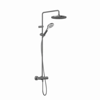 Kludi DIVE Dive X 3S Thermostat-Dual-Shower-System 69067N2-00 mit Handbrause, Kopfbrause Ø 25 cm, Brushed gunmetal PVD