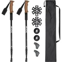 JELEX Nordic-Walking-Stöcke Walking Stöcke mit Korkgriffen, Stufenlos verstellbar, mit Antishock-Technologie