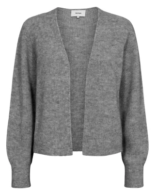 Nümph - NURIETTE RIB OPEN CARDIGAN medium grey mel - Gr. - L