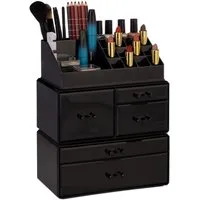relaxdays Make-Up Organizer Acryl Make Up Organizer mit 21 Fächern, schwarz