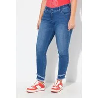 Ulla Popken Regular-fit-Jeans Jeans Sarah Fransensaum schmales Bein knöchellang