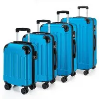 YONSLY Kofferset Reisekoffer Trolley Rollkoffer Hartschalenkoffer in S-M-L-XL, 4 Rollen, (Spar-Set, 4 tlg., inkl. Größen S, M, L und XL), mit 360° Lenkrollen, Zahlenschloss und mehrstufigem Teleskopgriff
