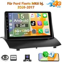 ESSGOO 6+128G Android 15 GPS NAVI für Ford Fiesta MK6 bj. 2008-2016 Carplay Autoradio (RDS, FM, DAB+ (optional), SWC)