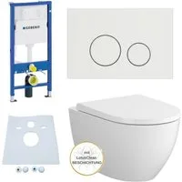 GEBERIT Vorwandelement WC Geberit Vorwandelement Bartolo WC Drückerplatte weiß Komplettset, Spar-Set