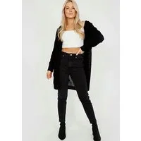 Worldclassca Longstrickjacke Worldclassca Strickjacke Cardigan Kapuze Strickmantel Winter Pullover