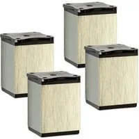 SO-TECH® Möbelfuß QUEBEC Edelstahloptik, höhenverstellbar Aluminium, (4-St), Höhe 60 mm (10 mm) 40 x 40 mm, für feststehende Möbel