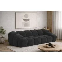 Kaiser Möbel Sofa 3-Sitzer modular für Wohnzimmer, Samtstoff Bluvel, CROISSANT, Einzelsofa, modulares System,hochwertiger Samtstoff