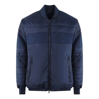 Ice Iceberg - Einfarbige, wattierte Bomberjacke in Marineblau
