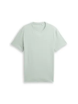 Tom Tailor - T-Shirt mit Logo-Stickerei soft greyish green - Gr. - XL