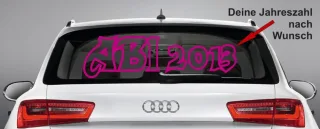 Autoaufkleber Abiaufkleber Heckscheibe "Abi 20__" (Wunschjahr)