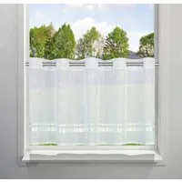 OTTO home Scheibengardine REGINA (1 St), Ösen, transparent, Voile, mit einseitig aufgenähten Satinbändern, Leinenstruktur, Polyester