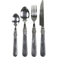 Chic Antique Besteck-Set Chic Antique Linas Besteck Antique Kohle mit Silber Deko – 4er Set, 1 Personen