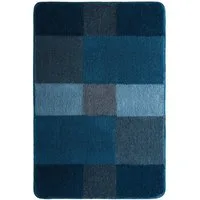 Kleine Wolke Badematte JOANA, B 70 cm, L 120 cm, Blau, Höhe 20.0 mm, fußbodenheizungsgeeignet, Polyacryl, rechteckig