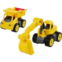 BIG Spielzeug-Baumaschine Power-Worker Mini, (Set, bestehend aus Kipper und Bagger), Sandspielzeug, Made in Germany