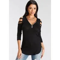 Melrose 3/4-Arm-Shirt 3/4-Ärmel, figurbetonte Passform, mit modischen Cut-Outs