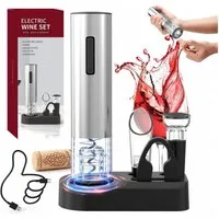 AIBISTAR Korkenzieher Elektrischer Weinöffner-Set,Flaschenöffner Wiederaufladbares 6-in-1, (Set, 6 tlg), Korkenzieher mit Folienschneider,5 Sekunden Korkenentfernung