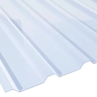 PVC Lichtplatte | BioLine | Spundwand | 35/207 | 1,5 mm | Breite 1075 mm | glasklar-bläulich