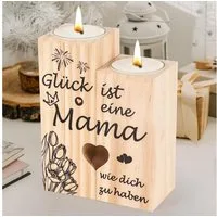 LuxusKollektion Kerzenständer Mama Geschenk Holz Kerzenständer Personalisiert Weihnachten Muttertag