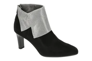 Peter Kaiser Damen Stiefeletten 90453/485 MARIKA Schwarz-Wei? Pepita-Echtleder