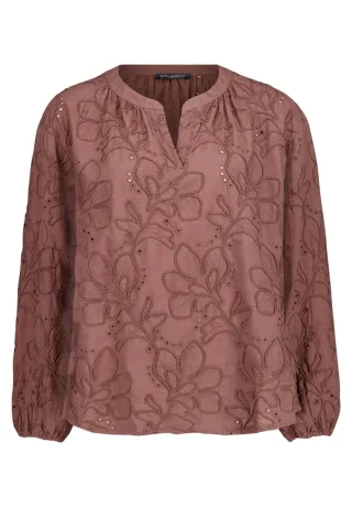 Betty Barclay - Bluse mit Stickerei braun - Gr. - 42